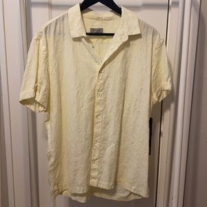 Zara Men’s SS Button Up Shirt Yellow SZ XL
